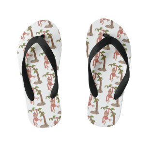 Cute happy baby orangutan cartoon illustratie kinder teenslippers
