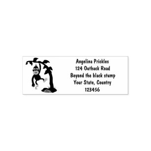 Cute happy baby orangutan cartoon illustratie  zelfinktende stempel