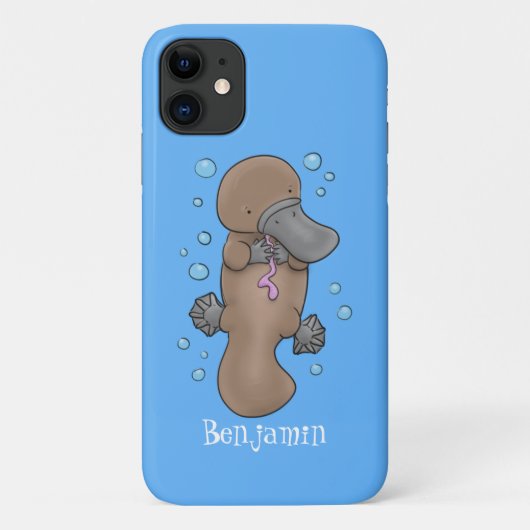 Cute happy baby platypus cartoon illustratie Case-Mate iPhone case (Achterkant)