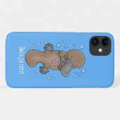 Cute happy baby platypus cartoon illustratie Case-Mate iPhone case (Achterkant (horizontaal))