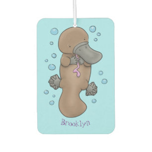 Cute happy baby platypus cartoon illustratie luchtverfrisser