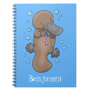 Cute happy baby platypus cartoon illustratie notitieboek