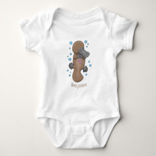 Cute happy baby platypus cartoon illustratie romper