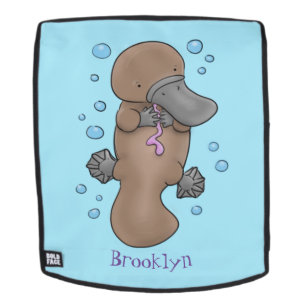 Cute happy baby platypus cartoon illustratie rugtassen
