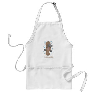 Cute happy baby platypus cartoon illustratie standaard schort