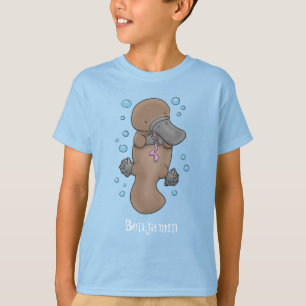 Cute happy baby platypus cartoon illustratie t-shirt