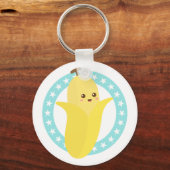 Cute Happy Banana Fruit Sleutelhanger (Voorkant)