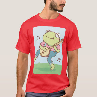 Cute Happy Banjo Frog Doodle T-shirt