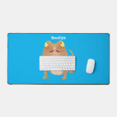 Cute happy bebaarzen dradenhagedis cartoon bureaumat (Keyboard & Muis)