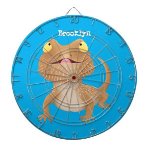 Cute happy bebaarzen dradenhagedis cartoon dartbord