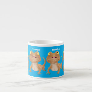 Cute happy bebaarzen dradenhagedis cartoon espresso kop