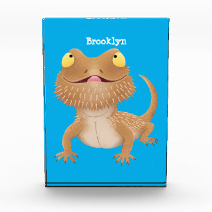Cute happy bebaarzen dradenhagedis cartoon fotoblokken