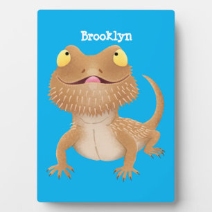 Cute happy bebaarzen dradenhagedis cartoon fotoplaat