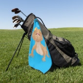 Cute happy bebaarzen dradenhagedis cartoon golfhanddoek (Groen)