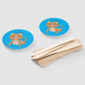 Cute happy bebaarzen dradenhagedis cartoon handwaaier (Niet-gemonteerd)