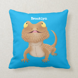 Cute happy bebaarzen dradenhagedis cartoon kussen