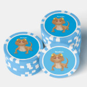 Cute happy bebaarzen dradenhagedis cartoon poker chips (Opstapeling)
