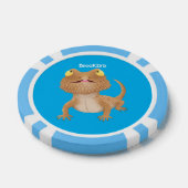 Cute happy bebaarzen dradenhagedis cartoon poker chips (Enkel)