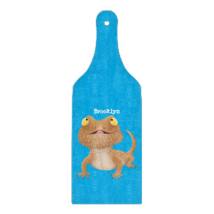 Cute happy bebaarzen dradenhagedis cartoon snijplank