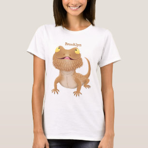 Cute happy bebaarzen dradenhagedis cartoon t-shirt