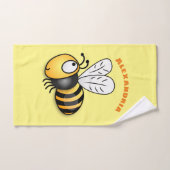 Cute happy bee cartoon illustratie bad handdoek (Handdoek)