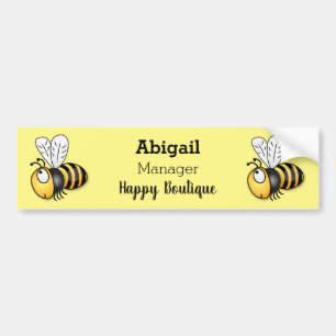 Cute happy bee cartoon illustratie bumpersticker