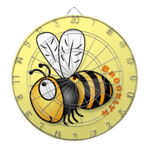 Cute happy bee cartoon illustratie dartbord