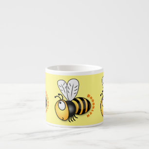 Cute happy bee cartoon illustratie espresso kop