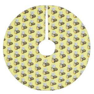 Cute happy bee cartoon illustratie kerstboom rok