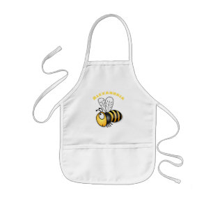 Cute happy bee cartoon illustratie kinder schort