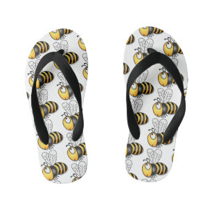 Cute happy bee cartoon illustratie kinder teenslippers