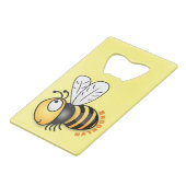Cute happy bee cartoon illustratie kredietkaart flessenopener (Voorkant Gekanteld)