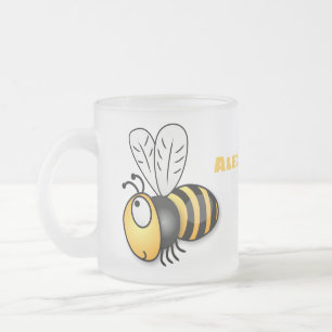 Cute happy bee cartoon illustratie matglas koffiemok