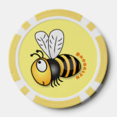 Cute happy bee cartoon illustratie poker chips (Achterkant)