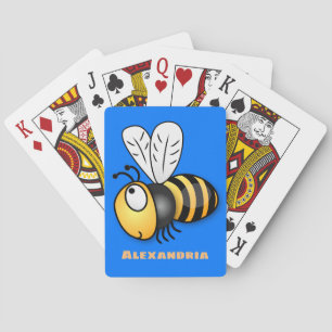 Cute happy bee cartoon illustratie pokerkaarten