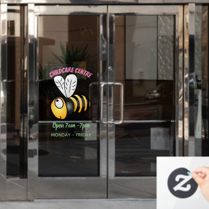 Cute happy bee cartoon illustratie raamsticker
