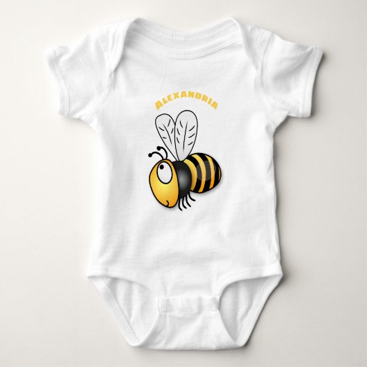 Cute happy bee cartoon illustratie romper (Voorkant)