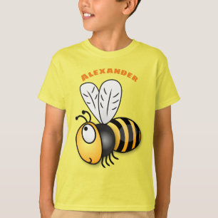 Cute happy bee cartoon illustratie t-shirt