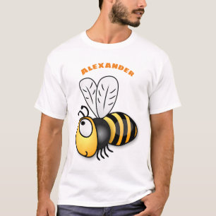 Cute happy bee cartoon illustratie t-shirt