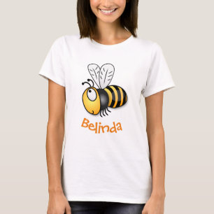 Cute happy bee cartoon illustratie t-shirt