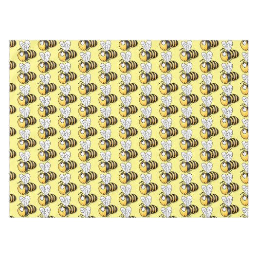 Cute happy bee cartoon illustratie tafelkleed (Voorkant (Horizontaal))