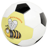 Cute happy bee cartoon illustratie voetbal (Drie kwart)
