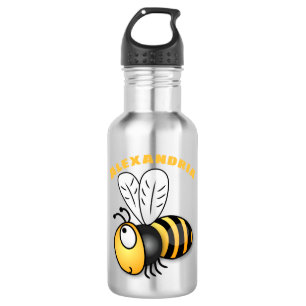 Cute happy bee cartoon illustratie waterfles