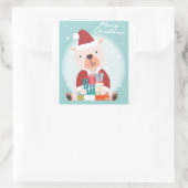 Cute Happy Beer Vierkante Sticker (Tas)