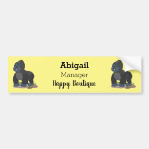 Cute happy big gorilla cartoon illustratie bumpersticker