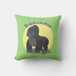 Cute happy big gorilla cartoon illustratie kussen