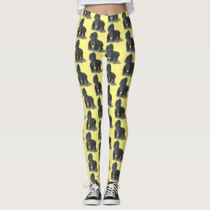 Cute happy big gorilla cartoon illustratie leggings