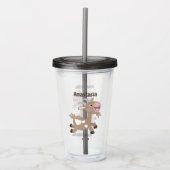 Cute happy billy cartoon acryl drinkbeker (Voorkant)