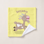 Cute happy billy cartoon bad handdoek (Wasdoekje)