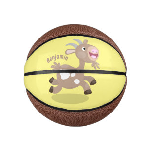 Cute happy billy cartoon basketbal